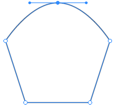 Smooth point at the top of the shape