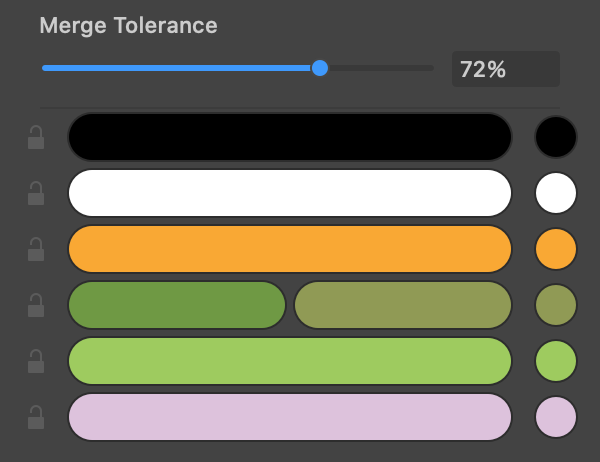 Color samples listed in the Recolor panel.