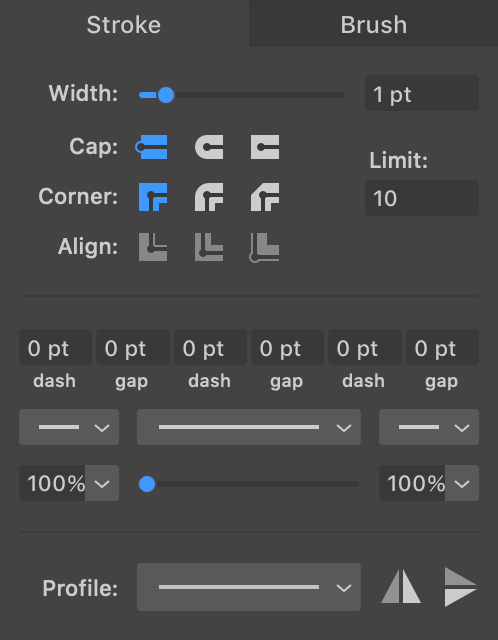 Panel with stroke properties