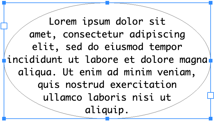 Text placed inside a shape