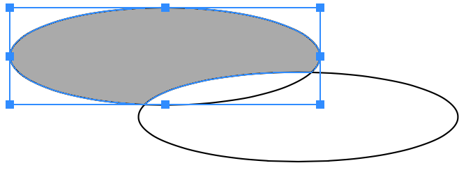 The Fusion tool created a new object from a part of an oval.